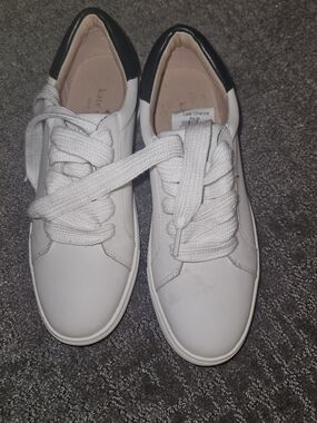 kate spade White Sneakers with Navy Heel Accent